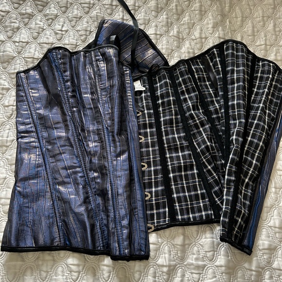 NEW Blue/Gold Metallic Corset - XL (31” waist) - Picture 2 of 2